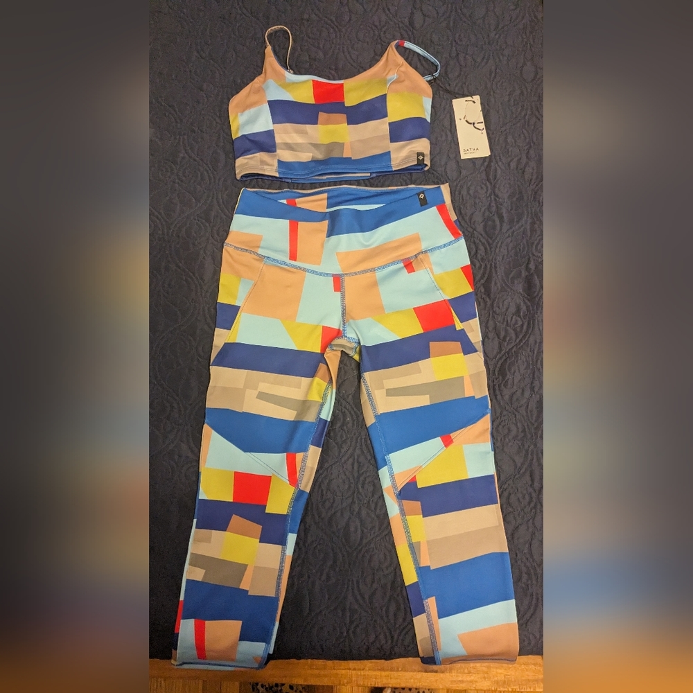 Two Piece Satva Movement Workout Set (Size M, Top NWT, Capris NWOT)